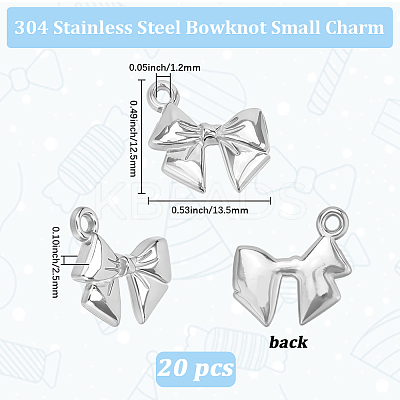 20Pcs 304 Stainless Steel Charms STAS-BBC0007-73P-1