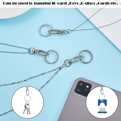 304 Stainless Steel Ball Chains Neck Strap Lanyard HJEW-SW00133-1