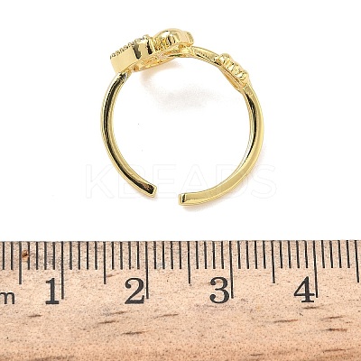 304 Stainless Steel Cubic Zirconia Cuff Open Rings for Women LS-RJEW-Z122-02G-05-1