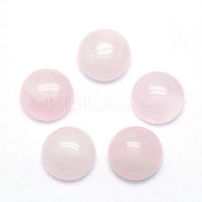 Natural Rose Quartz Cabochons G-P393-R20-4MM-1
