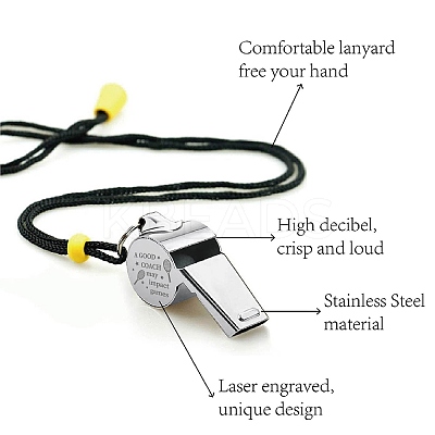 Tarnish Resistant 304 Stainless Steel Whistles DIY-WH0344-030-1