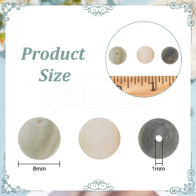 2 Strands Frosted Round Natural Green Rutilated Quartz Beads Strands G-OC0004-61A-1