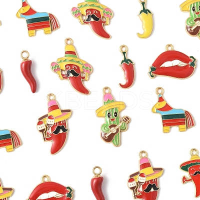 30Pcs 9 Styles Alloy Enamel Pendants FIND-FS0004-26-1
