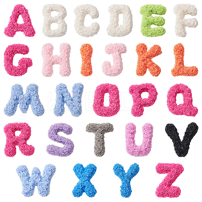 2Bags Opaque Resin 26 Letter Cabochons RESI-SC0006-17-1