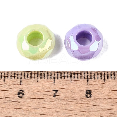 UV Plating Opaque Acrylic European Beads OACR-Q198-01-1