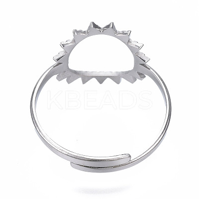 Non-Tarnish 304 Stainless Steel Sun Open Cuff Ring RJEW-T023-84P-1