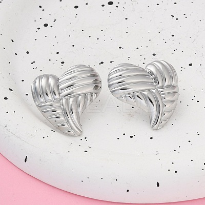 304 Stainless Steel Stud Earrings for Women LS-EJEW-K306-03P-1