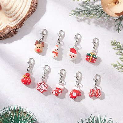 Christmas Resin Pendant Decorations HJEW-JM04299-1