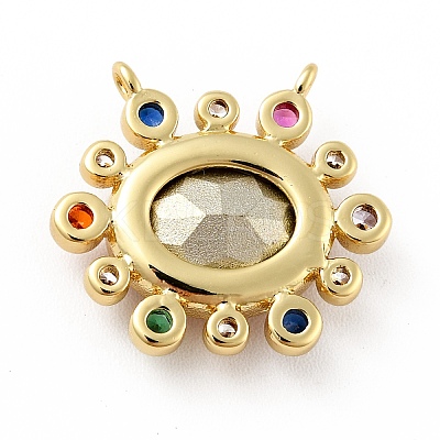 Brass Cubic Zirconia Pendants KK-G419-04G-03-1