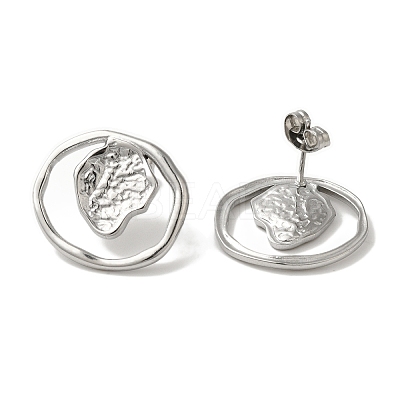Tarnish Resistant 304 Stainless Steel Stud Earrings for Women EJEW-Z066-12P-1
