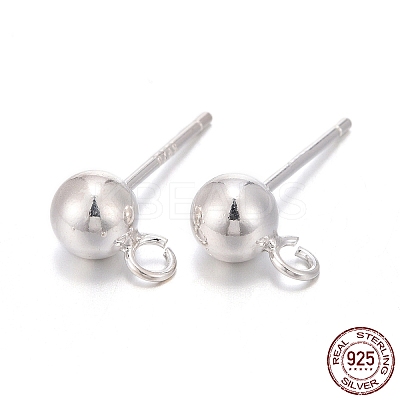 925 Sterling Silver Stud Earring Findings STER-S002-50-1