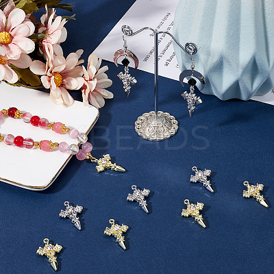 20Pcs 2 Colors Alloy with Rhinestone Pendants FIND-SC0009-94-1