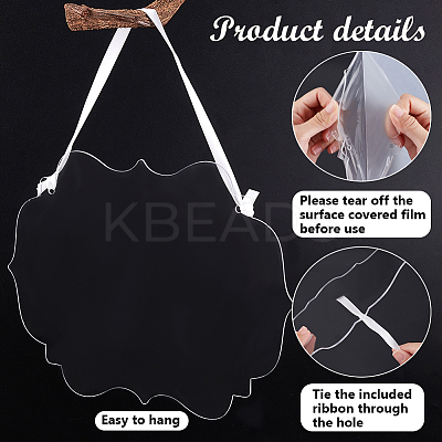 2Pcs Acrylic Clear Big Pendants TACR-GA0001-14A-1