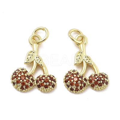 Brass Micro Pave Cubic Zirconia Pendants KK-U060-25G-1