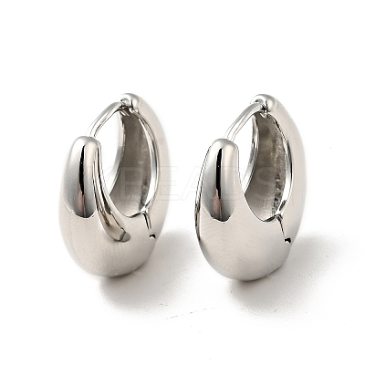 Rack Plating Brass Thick Hoop Earrings for Men Women EJEW-F288-06P-1