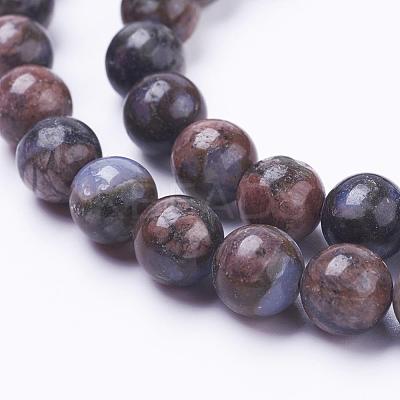 Natural Glaucophane Beads Strands G-F520-39-6mm-1