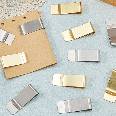 12Pcs 2 Colors Stainless Steel Money Clips AJEW-CP0008-89-1