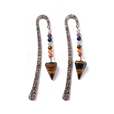 Natural Tiger Eye Bookmark AJEW-C025-01I-1