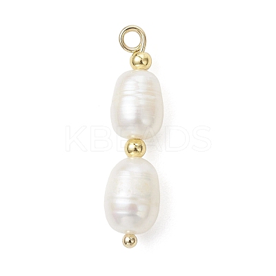 3Pcs 3 Styles Natural Pearl Rice Pendants PALLOY-JF04739-1