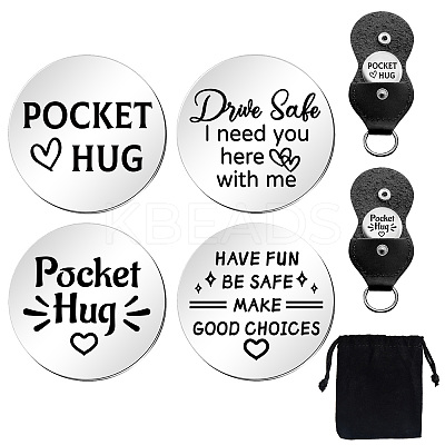 Heart Double-Sided Engraved Stainless Steel Commemorative Decision Maker Coin Set AJEW-GL0002-01F-1