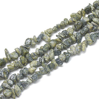 Natural Serpentine/Green Lace Stone Beads Strands G-S314-35-1