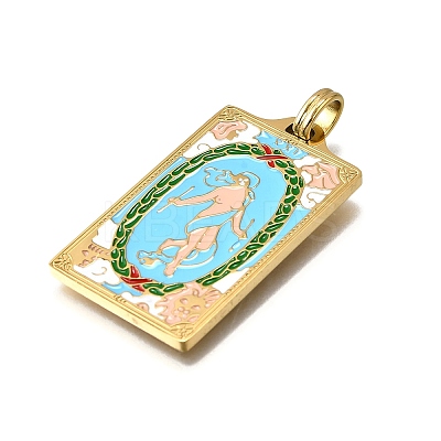 Tarot 304 Stainless Steel Enamel Pendants STAS-M119-07L-G-1