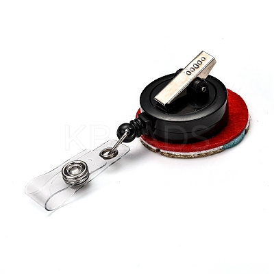 Halloween Eye Glitter Powder Felt & ABS Plastic Badge Reel AJEW-I053-18-1