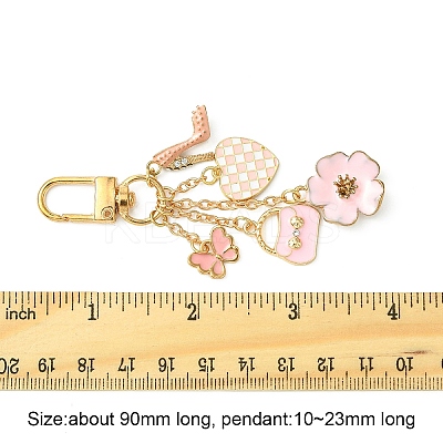 Flower/Bag/Heart Alloy Enamel Pendant Decoration HJEW-FS00025-04-1