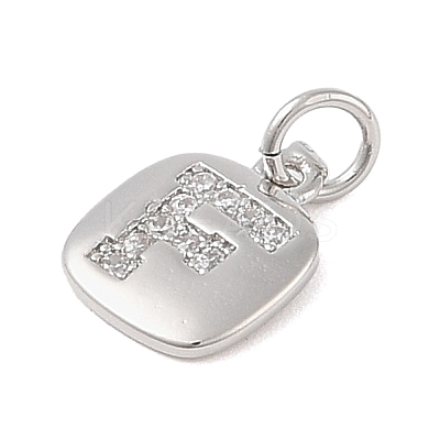 Rack Plating Brass Micro Pave CLear Cubic Zirconia Charms KK-E110-14P-F-1