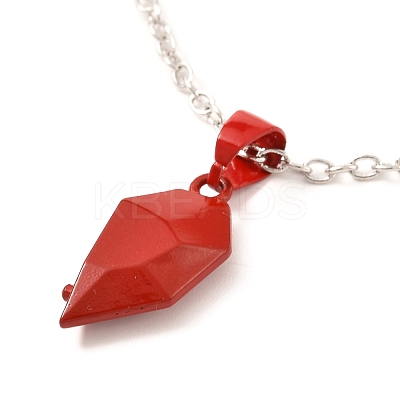 Rack Plating Alloy Heart Pendant Necklaces Sets NJEW-B081-08B-1