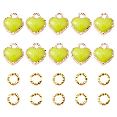 Heart Alloy Enamel Charms ENAM-YW0002-85B-1