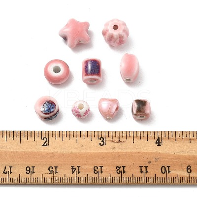 20Pcs 10 Styles Pearlized Handmade Porcelain Beads PORC-FP0001-08-1