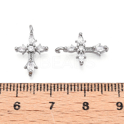 Brass Micro Pave Cubic Zirconia Pendants KK-U056-33P-1