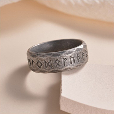 Viking Rune 304 Stainless Steel Finger Rings for Men WGDF4AB-56-1