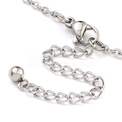 Non-Tarnish Summer Beach 304 Stainless Steel Cable Chain Starfish Charm Bracelets BJEW-P334-02P-1
