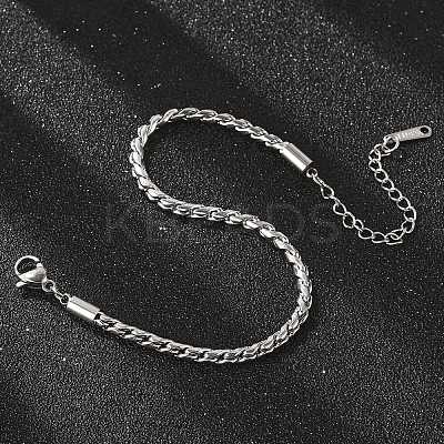 304 Stainless Steel Rope Chain Bracelets for Women LS-BJEW-Q051-04P-1