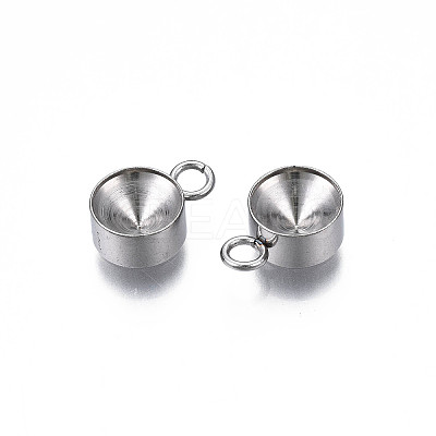 Non-Tarnish 201 Stainless Steel Pendant Rhinestone Settings X-STAS-S057-44E-P-1