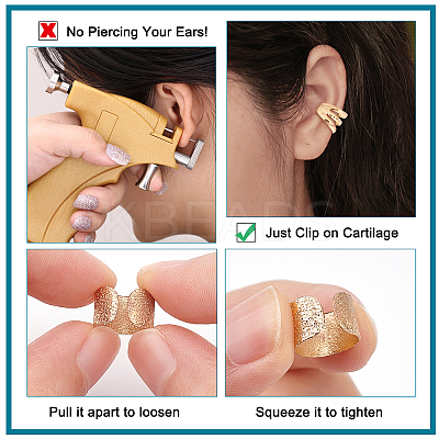 44Pcs Brass Cuff Earrings Set EJEW-PH0001-09-1