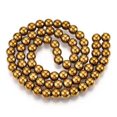 Non-magnetic Synthetic Hematite Beads Strands X-G-S096-6mm-2-1