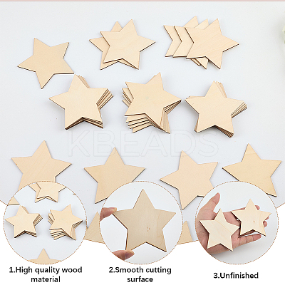 50Pcs Wood Cutouts DIY-SP0004-64A-03-1