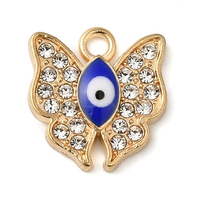 Alloy Enamel Rhinestone Glass Pendants X1-ENAM-U003-02G-03-1