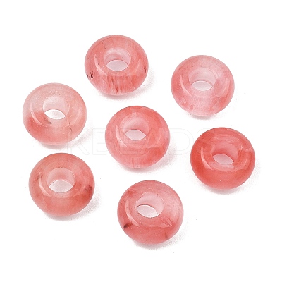 Cherry Quartz Glass European Beads GG-CBA02C4-06B-1