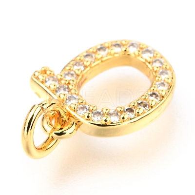Brass Micro Pave Cubic Zirconia Charms ZIRC-O037-15G-1