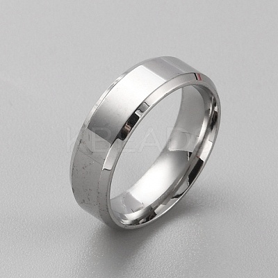 Stainless Steel Simple Plain Band Ring for Women RJEW-WH0015-04C-1