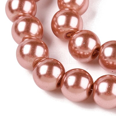 Baking Paint Pearlized Glass Pearl Round Bead Strands HY-Q330-8mm-50-A-1