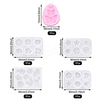5Pcs 5 Style DIY Silicone Molds DIY-PJ0001-23-1