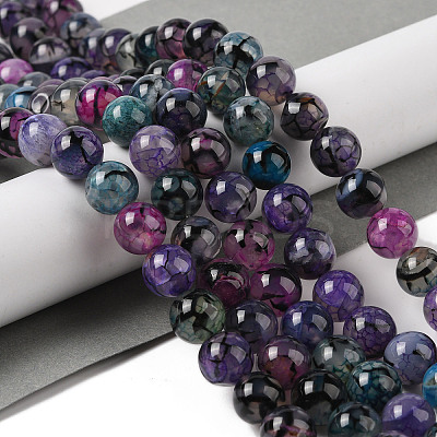 Natural Dragon Veins Agate Bead Strands G-NH0013-B01-03-1