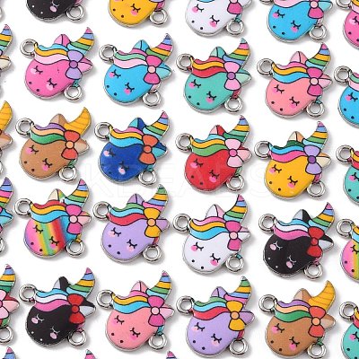 60Pcs 12 Styles Alloy Enamel Connector Charms ENAM-CJ0004-32-1
