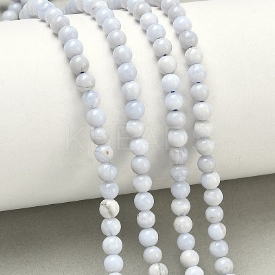 Natural Blue Lace Agate Beads Strands G-G344-A06-4mm-1