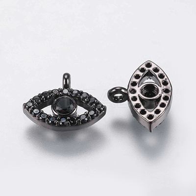 Brass Micro Pave Cubic Zirconia Charms ZIRC-G132-63B-1